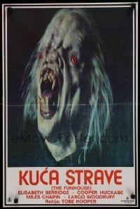 9t379 FUNHOUSE Yugoslavian 18x27 1981 Tobe Hooper, wild different carnival clown horror image!
