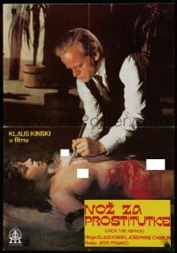 9t383 JACK THE RIPPER Yugoslavian 19x28 1979 Jess Franco, Klaus Kinski, different horror image!