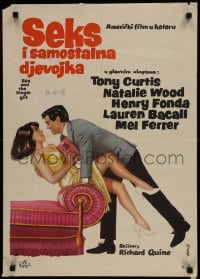 9t402 SEX & THE SINGLE GIRL Yugoslavian 20x27 1965 great art of Tony Curtis & sexiest Natalie Wood
