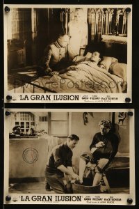 9w001 GRAND ILLUSION 2 Argentinean 7x9.75 to 7.25x9.5 stills R1950s Renoir's La Grande Illusion!