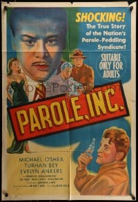 9w739 PAROLE, INC Aust 1sh 1949 the shocking true story of the nation's parole-peddling syndicate!