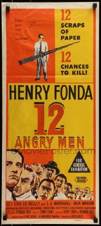 9w747 12 ANGRY MEN Aust daybill 1957 Henry Fonda, Sidney Lumet courtroom jury classic!