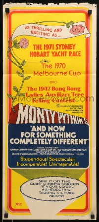 9w751 AND NOW FOR SOMETHING COMPLETELY DIFFERENT Aust daybill 1971 Monty Python, wacky taglines!