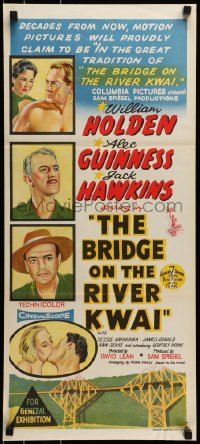 9w767 BRIDGE ON THE RIVER KWAI Aust daybill 1958 William Holden, David Lean classic, art!