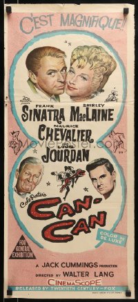 9w772 CAN-CAN Aust daybill 1960 Frank Sinatra, Shirley MacLaine, Maurice Chevalier & Jourdan