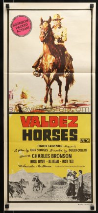 9w776 CHINO Aust daybill 1973 great art of cowboy Charles Bronson on horseback!