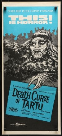 9w784 DEATH CURSE OF TARTU Aust daybill 1974 Native American Indian zombies in the Everglades!