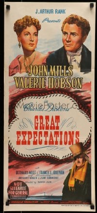 9w814 GREAT EXPECTATIONS Aust daybill 1947 John Mills, Hobson, Charles Dickens, directed by David Lean!