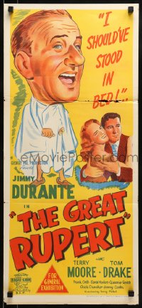 9w815 GREAT RUPERT Aust daybill 1952 artwork of Jimmy Durante, Terry Moore, Tom Drakel