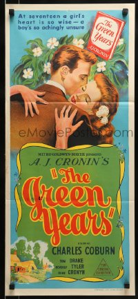 9w819 GREEN YEARS Aust daybill 1946 artwork of Tom Drake & Beverly Tyler, from A.J. Cronin novel!