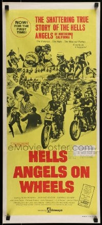 9w831 HELLS ANGELS ON WHEELS Aust daybill 1974 shattering true story of Hells Angels of California!