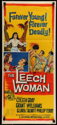 9w862 LEECH WOMAN Aust daybill 1960 female vampire drained love & life from every man she trapped!