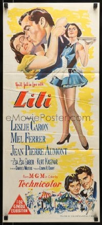 9w865 LILI Aust daybill 1952 you'll fall in love with sexy young Leslie Caron, full-length art!
