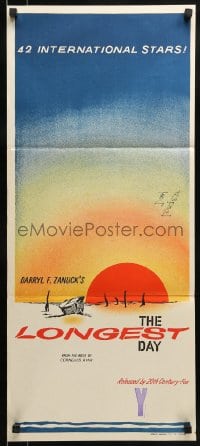 9w870 LONGEST DAY Aust daybill 1962 Zanuck's World War II D-Day movie with 42 international stars!