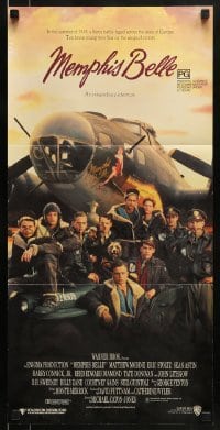 9w887 MEMPHIS BELLE Aust daybill 1990 Matt Modine, Sean Astin, cool cast portrait by WWII B-17!
