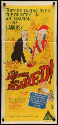 9w899 MOUSE THAT ROARED Aust daybill 1959 Sellers & Seberg take over country, invasion of laughs!