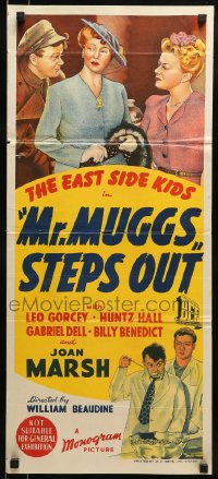 9w900 MR MUGGS STEPS OUT Aust daybill 1943 art of East Side Kids, Leo Gorcey & Huntz Hall!