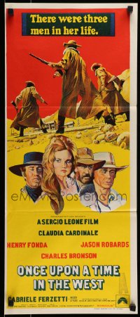 9w905 ONCE UPON A TIME IN THE WEST Aust daybill 1968 Leone, art of Cardinale, Fonda, Bronson & Robards!