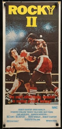 9w926 ROCKY II Aust daybill 1979 Sylvester Stallone & Carl Weathers in ring, boxing sequel!