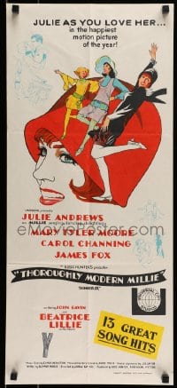 9w977 THOROUGHLY MODERN MILLIE Aust daybill 1967 art of singing & dancing Julie Andrews!