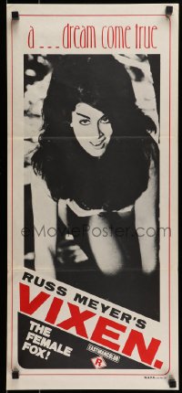 9w990 VIXEN Aust daybill 1968 classic Russ Meyer, sexy Erica Gavin, a dream come true!