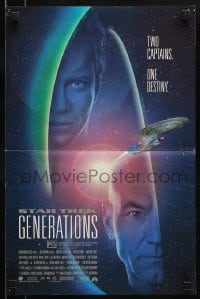 9w728 STAR TREK: GENERATIONS Aust mini poster 1994 Patrick Stewart as Picard, Shatner as Kirk!