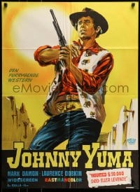 9w075 JOHNNY YUMA Danish 1968 cool western adventure art of Mark Damon!