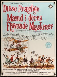 9w076 THOSE MAGNIFICENT MEN IN THEIR FLYING MACHINES Danish 1965 great wacky art of early airplane