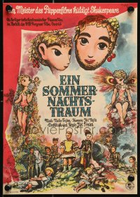 9w099 MIDSUMMER NIGHT'S DREAM East German 8x12 1960 wild completely different fantasy art!