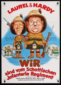 9w496 BONNIE SCOTLAND German R1976 great different Dill artwork of Stan Laurel & Oliver Hardy!