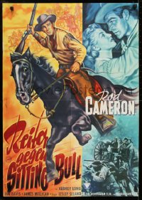 9w515 CAVALRY SCOUT German 1955 western action art of cowboy Rod Cameron on horseback!