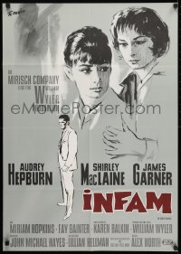 9w516 CHILDREN'S HOUR German 1962 Hepburn, Garner & Shirley MacLaine, The Loudest Whisper!