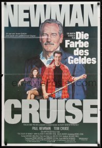 9w519 COLOR OF MONEY German 1987 Robert Tanenbaum art of Paul Newman & Tom Cruise playing pool!
