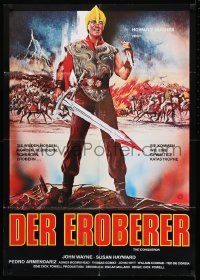 9w520 CONQUEROR German R1970s different art of barbarian John Wayne with bloody sword!