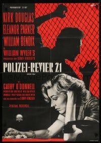 9w534 DETECTIVE STORY German R1962 William Wyler, Kirk Douglas, Eleanor Parker by Rolf Goetze!