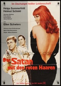 9w536 DEVIL WITH THE RED HAIR German 1964 art of sexy Helga Sommerfeld showing back!