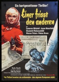 9w542 DOG EAT DOG German 1966 sexy Jayne Mansfield, based on When Strangers Meet, different!