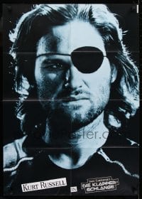 9w548 ESCAPE FROM NEW YORK teaser German 1981 John Carpenter, cool different image of Kurt Russell!