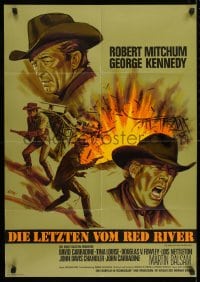 9w569 GOOD GUYS & THE BAD GUYS German 1970 Robert Mitchum, George Kennedy, Dill western art!