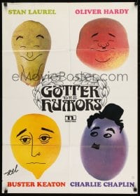 9w570 GOTTER DES HUMOR German 1970s Stan Laurel, Oliver Hardy, Buster Keaton, Charlie Chaplin!