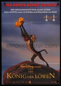 9w601 LION KING awards German 1994 classic Disney cartoon set in Africa, Rafiki holding Simba!