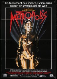 9w611 METROPOLIS German R1984 great image of Brigitte Helm as the gynoid Maria, The Machine Man!