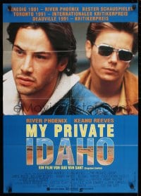 9w620 MY OWN PRIVATE IDAHO German 1991 close up of smoking River Phoenix & Keanu Reeves!