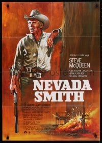 9w625 NEVADA SMITH German R1972 really cool different artwork of Steve McQueen w/rifle!