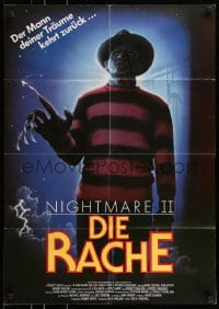 9w633 NIGHTMARE ON ELM STREET 2 German 1987 different art of Robert Englund as Freddy Krueger!