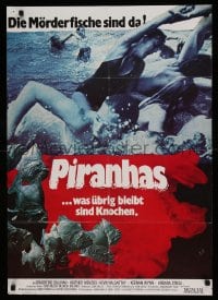 9w649 PIRANHA German 1978 Roger Corman, completely different image of crazed fish massacre!