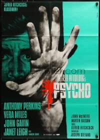 9w651 PSYCHO German R1980s different art of Anthony Perkins by Peltzer, Alfred Hitchcock