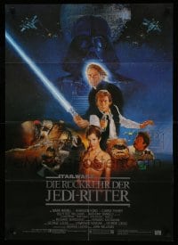 9w655 RETURN OF THE JEDI German 1983 George Lucas classic, Mark Hamill, Harrison Ford, Sano art!