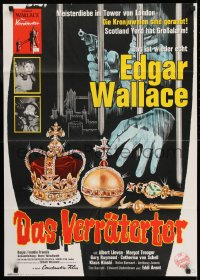 9w697 TRAITOR'S GATE German 1966 Klaus Kinski, Gary Raymond, Edgar Wallace, art of jewel theft!