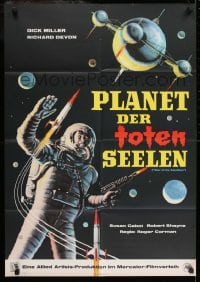 9w709 WAR OF THE SATELLITES German 1963 the ultimate in scientific monsters, cool astronaut art!